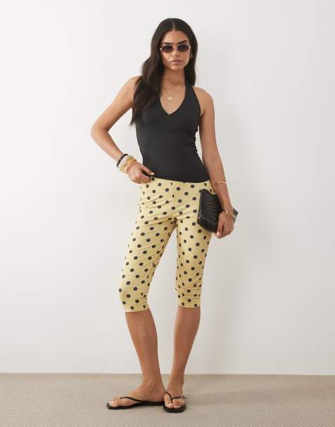 ASOS DESIGN jersey capri-leggings med gule prikker - view 1
