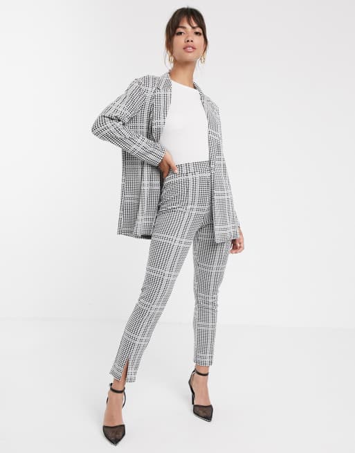 ASOS DESIGN jersey check slim leg suit pants ASOS