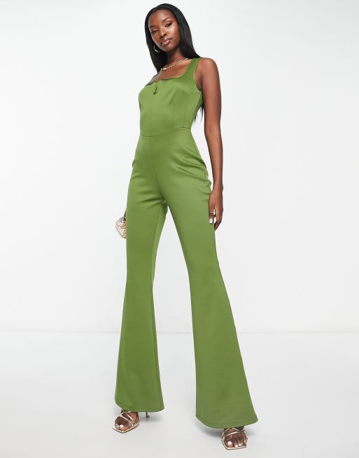 Khaki store jersey jumpsuit