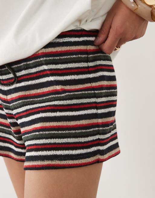ASOS DESIGN jersey crochet shorts in multi striped print - part of a set, 3 of 5