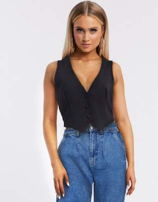 black cropped waistcoat