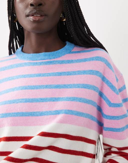 ASOS DESIGN jersey de cuello redondo de corte holgado a rayas multicolor, 4 de 4
