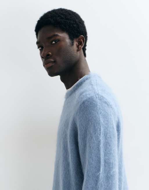 ASOS DESIGN jersey de mohair de punto extragrande en azul claro, 3 de 5