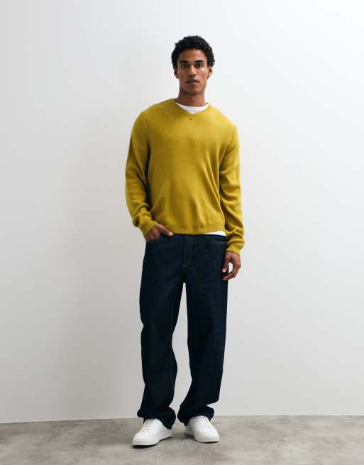 ASOS DESIGN jersey de punto extragrande con cuello de pico en chartreuse, 2 de 5
