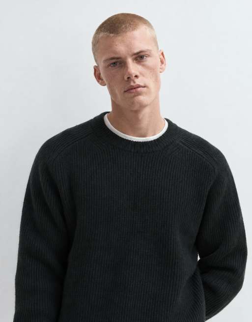 ASOS DESIGN jersey de punto extragrande con cuello redondo en negro, 10 de 10