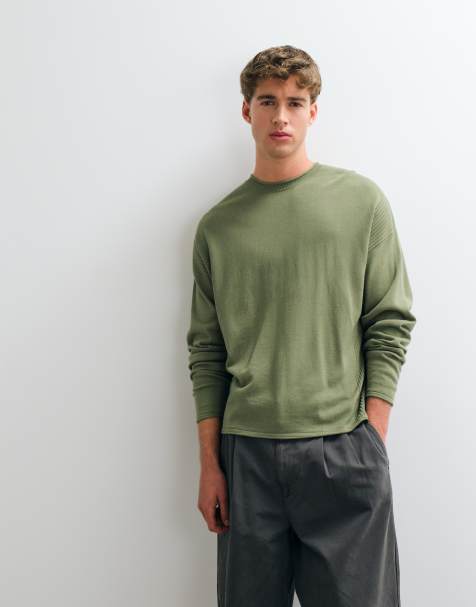 ASOS DESIGN - Jersey de punto extragrande con detalle de panel en caqui - view 1