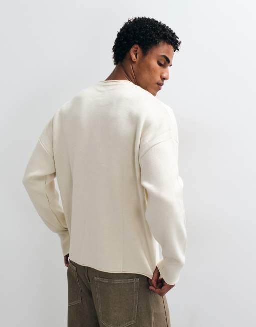 ASOS DESIGN - jersey de punto extragrande con estampado en crudo, 4 de 5