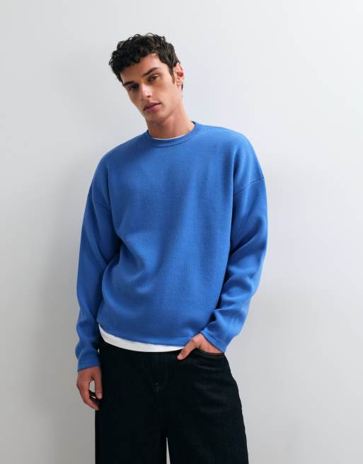 ASOS DESIGN - jersey de punto extragrande con estampado trasero de archivo en azul, 2 de 5