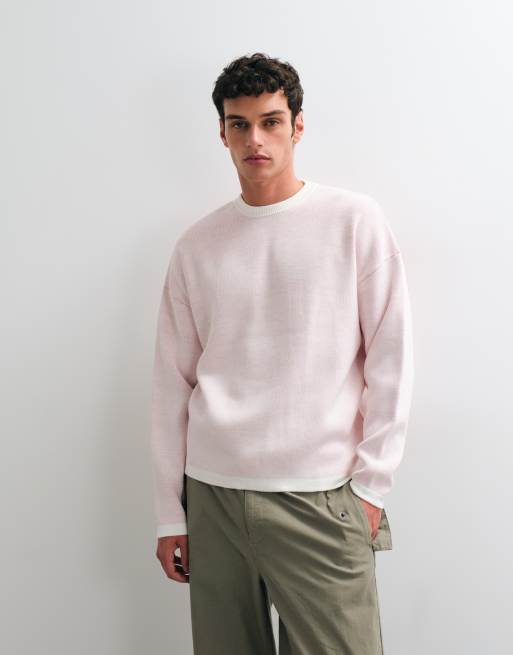 ASOS DESIGN - jersey de punto extragrande con estampado trasero de archivo en crema y rojo, 2 de 5