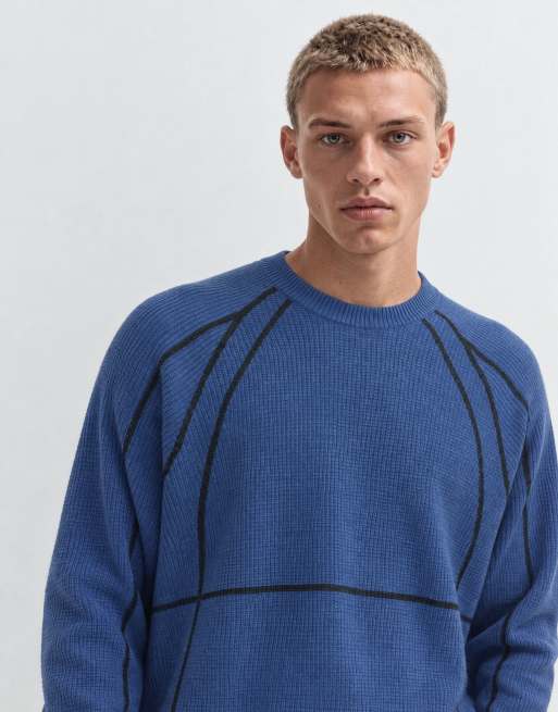 ASOS DESIGN jersey de punto extragrande con paneles en azul, 6 de 9
