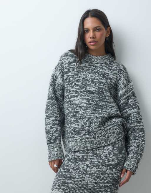 ASOS DESIGN - Conjunto monocromático de jersey y falda larga de punto jaspeado, 3 de 3