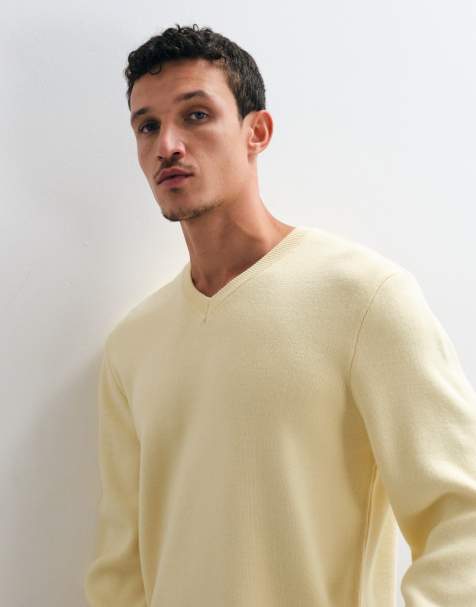 ASOS DESIGN - Jersey de punto oversize con cuello de pico en amarillo - view 1