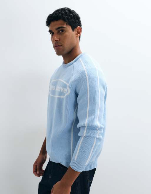 ASOS DESIGN - jersey de punto oversize con gráfico en azul, 5 de 5