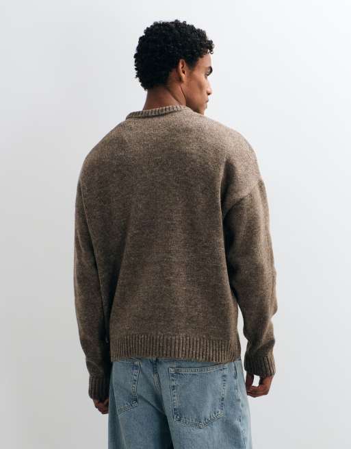 ASOS DESIGN - jersey de punto superoversize en marrón jaspeado, 5 de 5