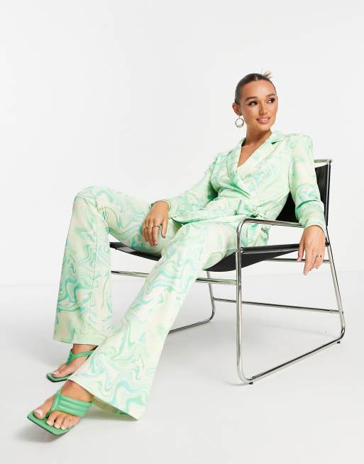 ASOS DESIGN jersey flare pants in marble print, 4 of 4