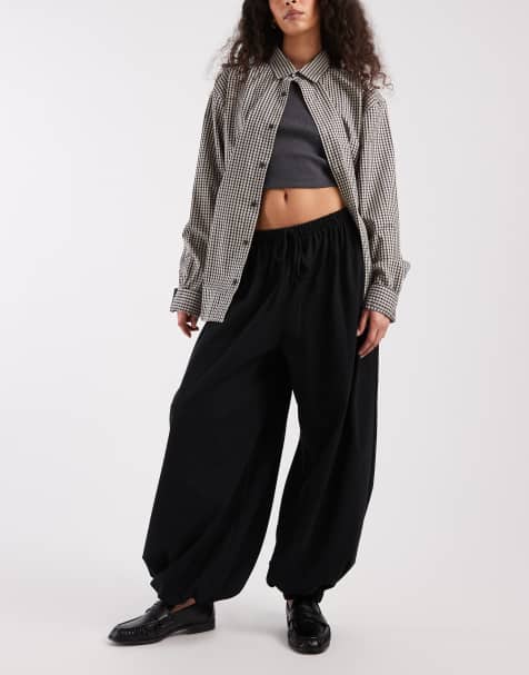ASOS DESIGN jersey harem inspired trouser in black - view 1