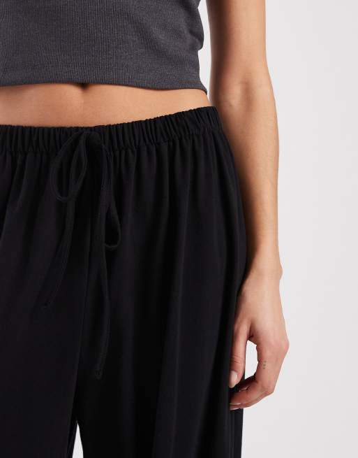 ASOS DESIGN jersey harem inspired trouser in black, 4 of 5