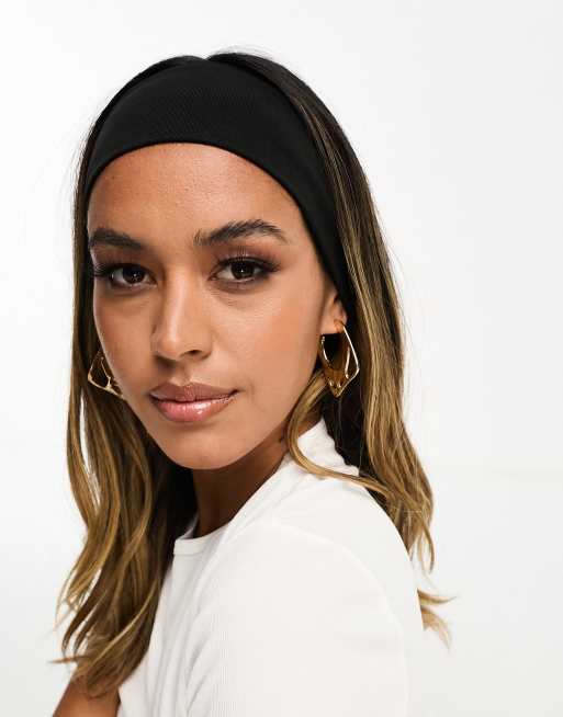 ASOS DESIGN wide jersey headband in black