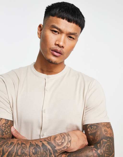 ASOS DESIGN – Jersey-Hemden in verschiedenen Farben mit Grandad-Kragen im 2er-Pack, 2 von 4