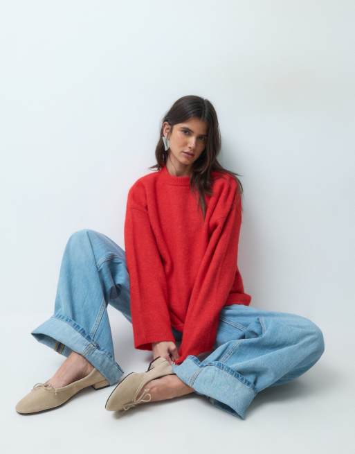 ASOS DESIGN - jersey holgado y suave en rojo, 2 de 4