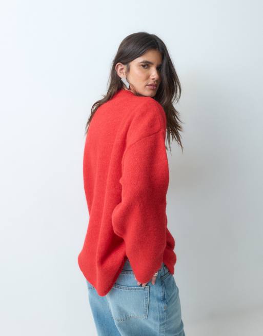 ASOS DESIGN - jersey holgado y suave en rojo, 4 de 4