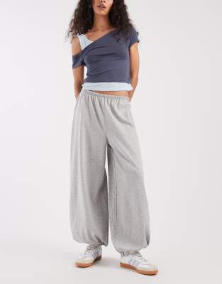 ASOS DESIGN - Jersey-Hose mit Ballonschnitt in meliertem Grau