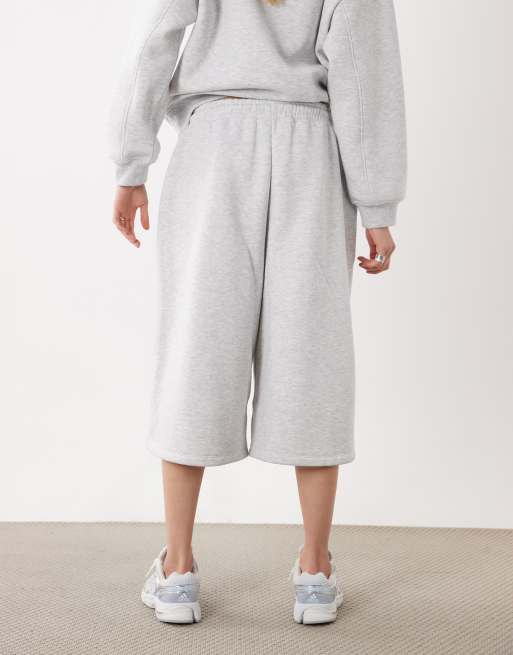 ASOS DESIGN jersey joggershort co-ord in ijsgrijs gemêleerd, 5 van 5