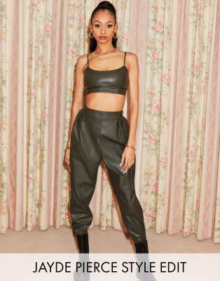 leather look bralet