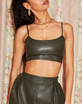 leather look bralet