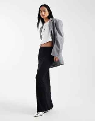 ASOS DESIGN - Jersey-Maxirock in Schwarz mit geradem Schnitt