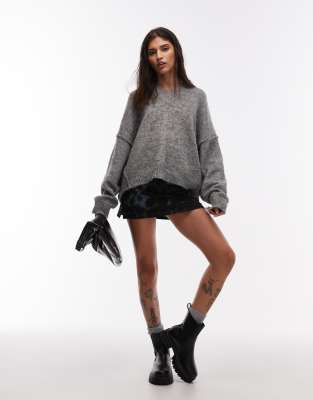 Asos Design Jersey Mini Skort In Multi