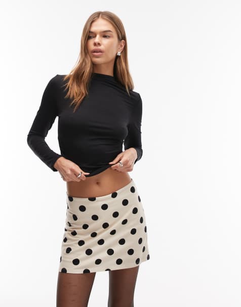 ASOS DESIGN jersey mini skort in polka dot print - view 1