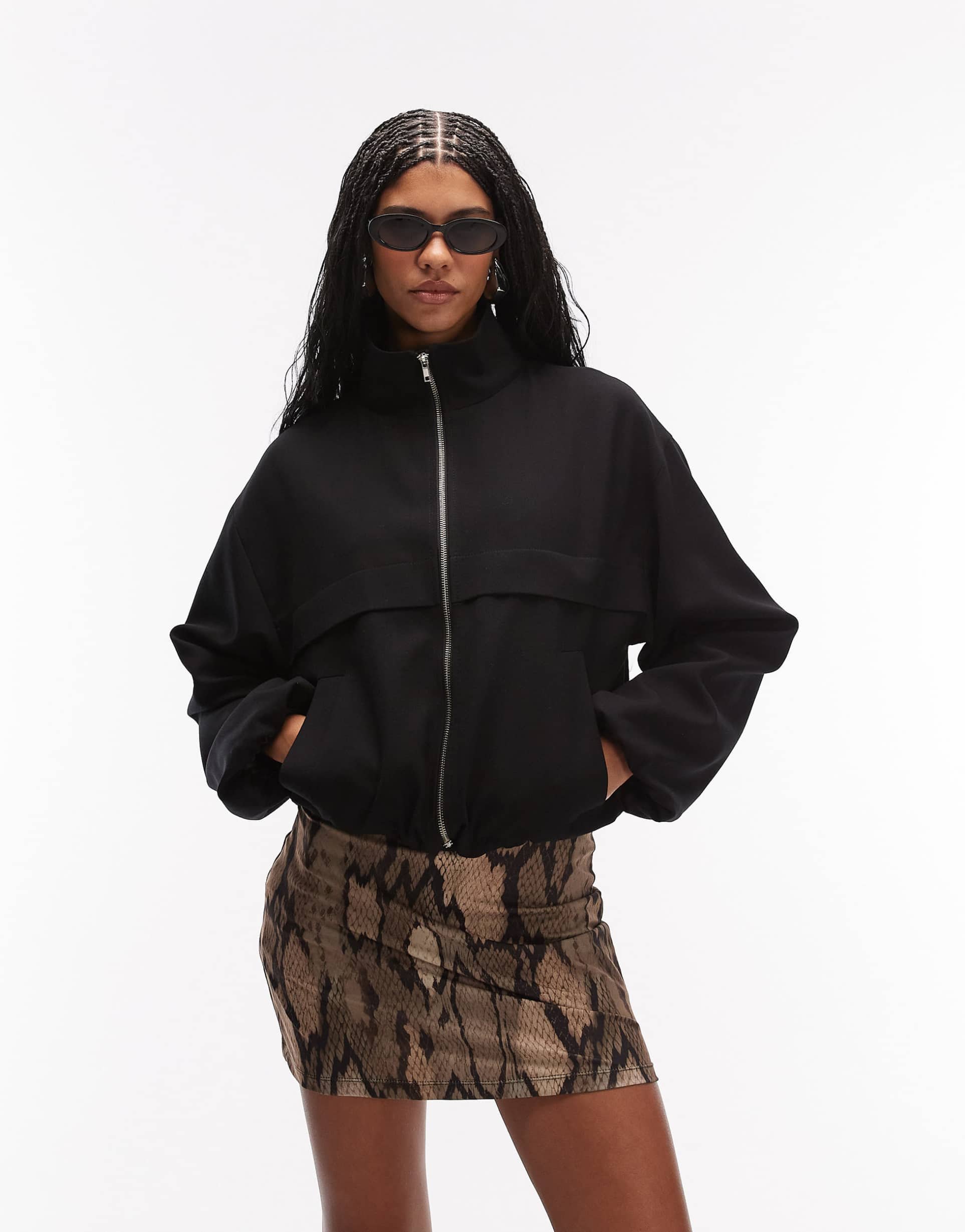 asos design jersey mini skort in snake print