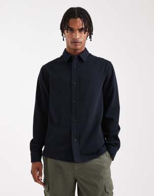 Asos Design Jersey Overshirt In Blue