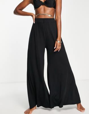 black beach trousers