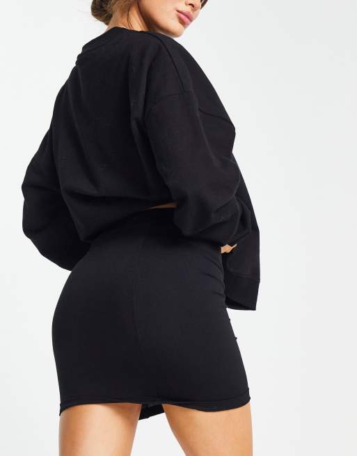 ASOS DESIGN jersey pencil mini skirt in black, 2 of 4