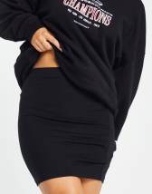 Fashionkilla slinky double layered plunge t-shirt with lace trim in black
