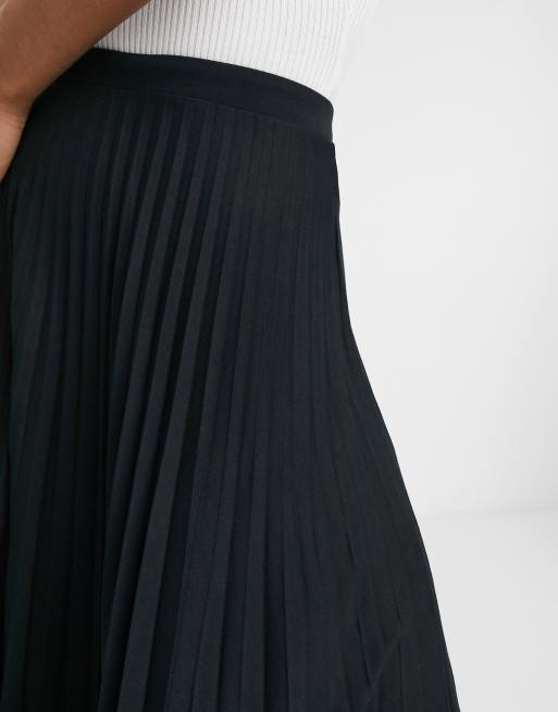 Black jersey shop pleated midi skirt