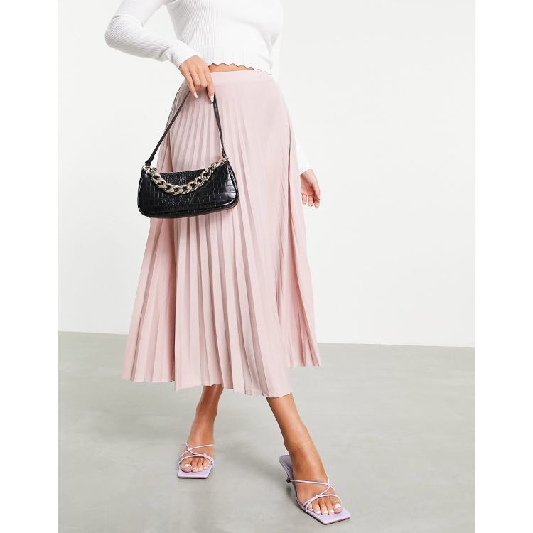 Rose pink pleated skirt sale