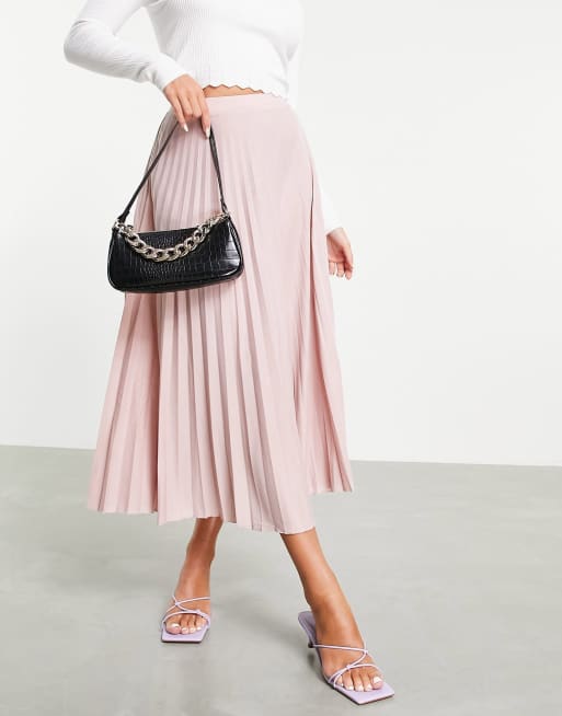 Pink pleated outlet skirt asos