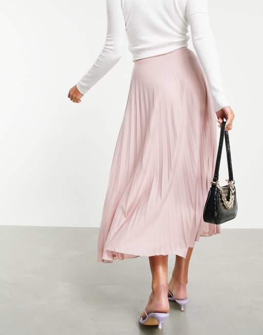 Pink pleated hotsell skirt asos