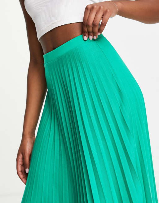 French connection green outlet pleated skirt