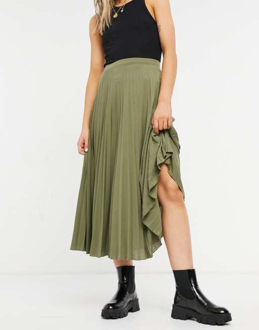 Asos design best sale pleated midi skirt