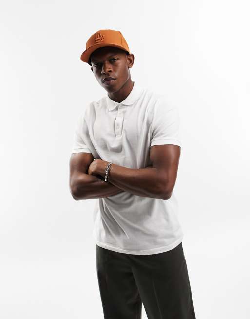 ASOS DESIGN - Jersey polo in wit - WHITE
