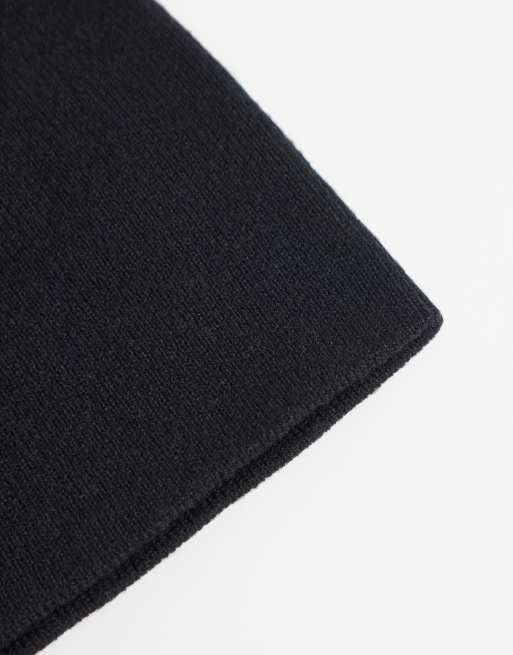 ASOS DESIGN jersey rib skull beanie in zwart, 2 van 3
