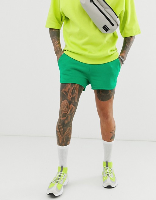 ASOS DESIGN jersey runner shorts in green | ASOS