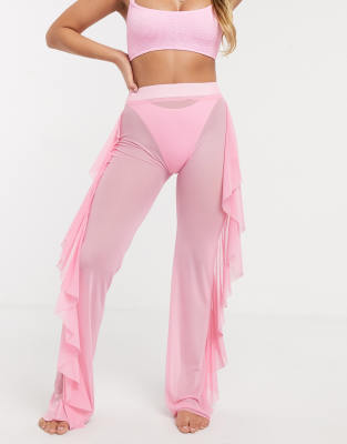 pink mesh pants