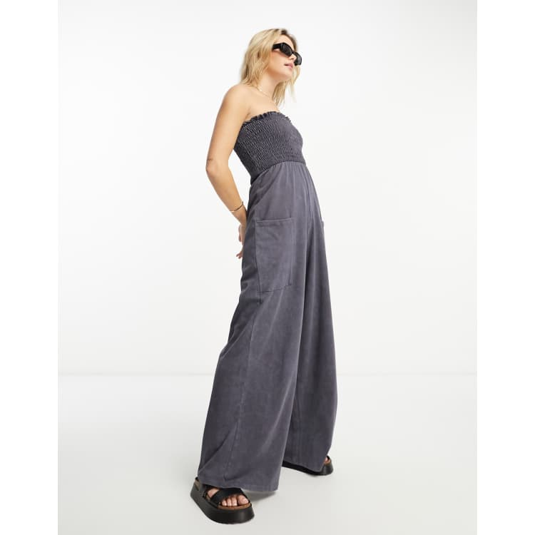 Shirred store bandeau jumpsuit