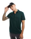 ASOS DESIGN jersey shirt in dark green