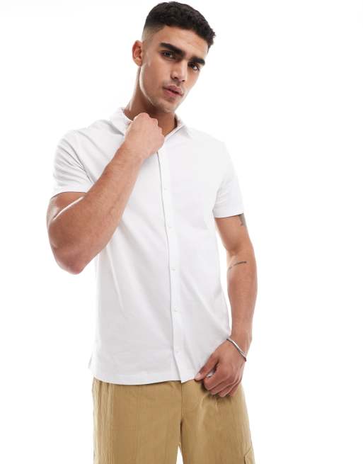 ASOS DESIGN jersey shirt in white ASOS